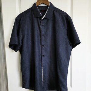 BC Collection Miami XL Dark Blue Short Sleeve Button Down Shirt